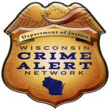 Police Badge with Wisconsin crime alert written on it