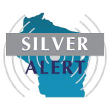 Blue state of Wisconsin with silver and alert written over it.